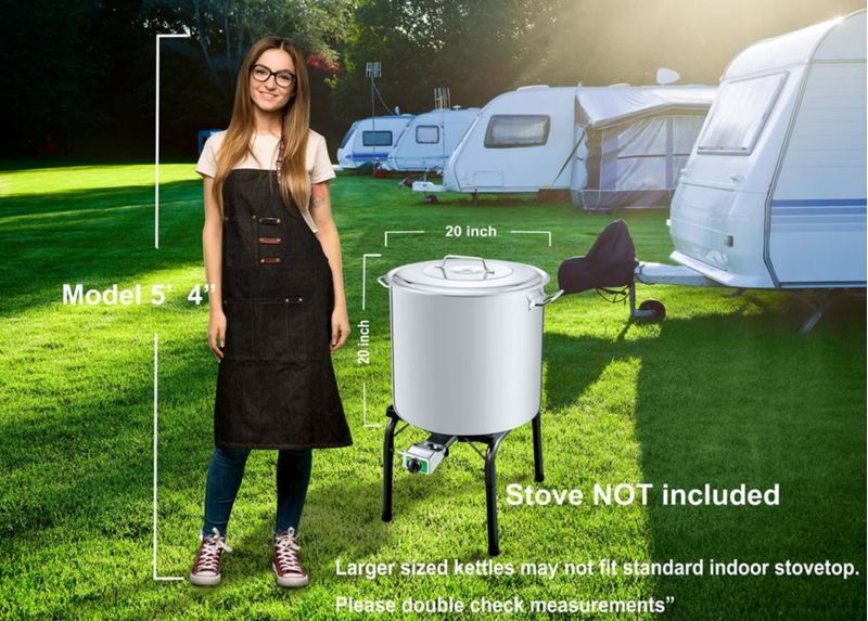 Olla de fondo Concord 254 L acero inoxidable 20"×20"
