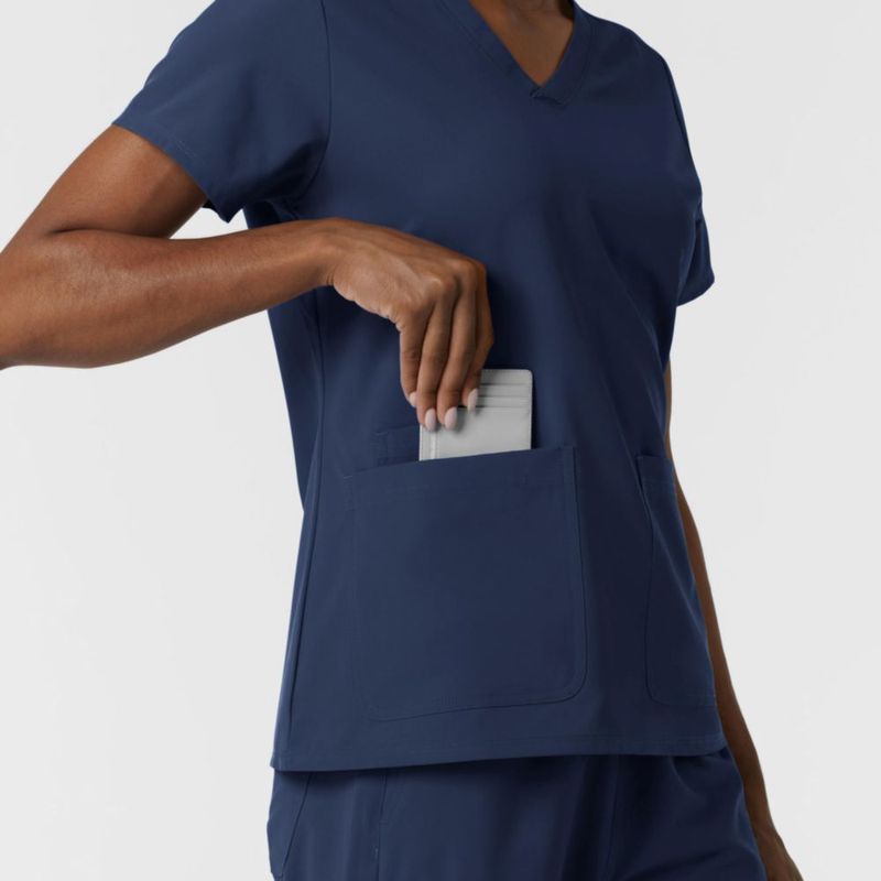 Top de Scrub WINK NURTUR Cuello en V Azul Marino Talla S