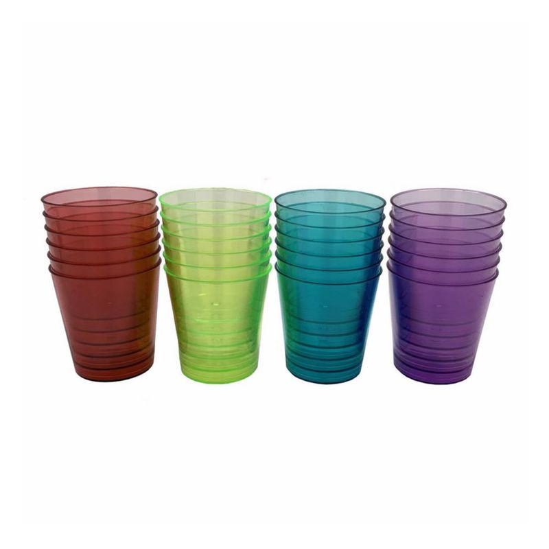 Minivasos de chupito desechables KOLORAE 144 unidades 30 ml de colores