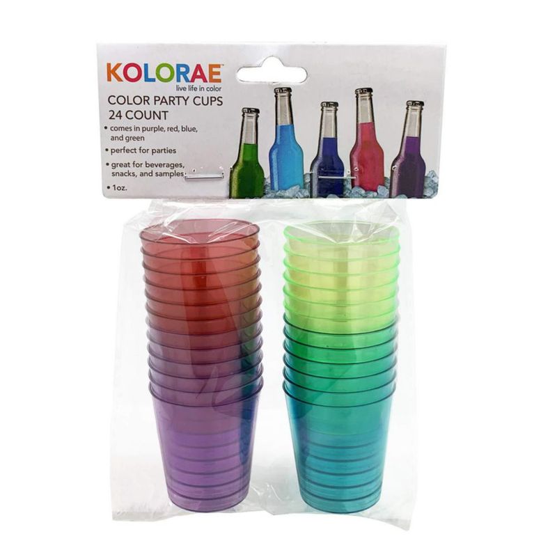 Minivasos de chupito desechables KOLORAE 144 unidades 30 ml de colores