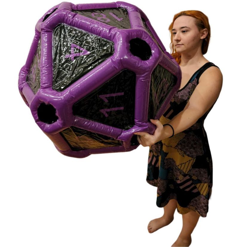 Dado inflable D20 de 61 cm Black Bazaar para juegos de rol
