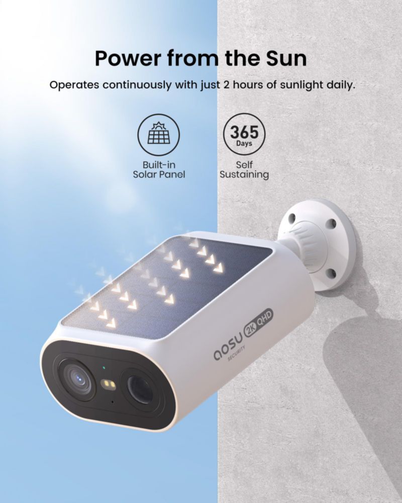 Cámaras de seguridad AOSU Solar Wireless 2K Color Night Vision