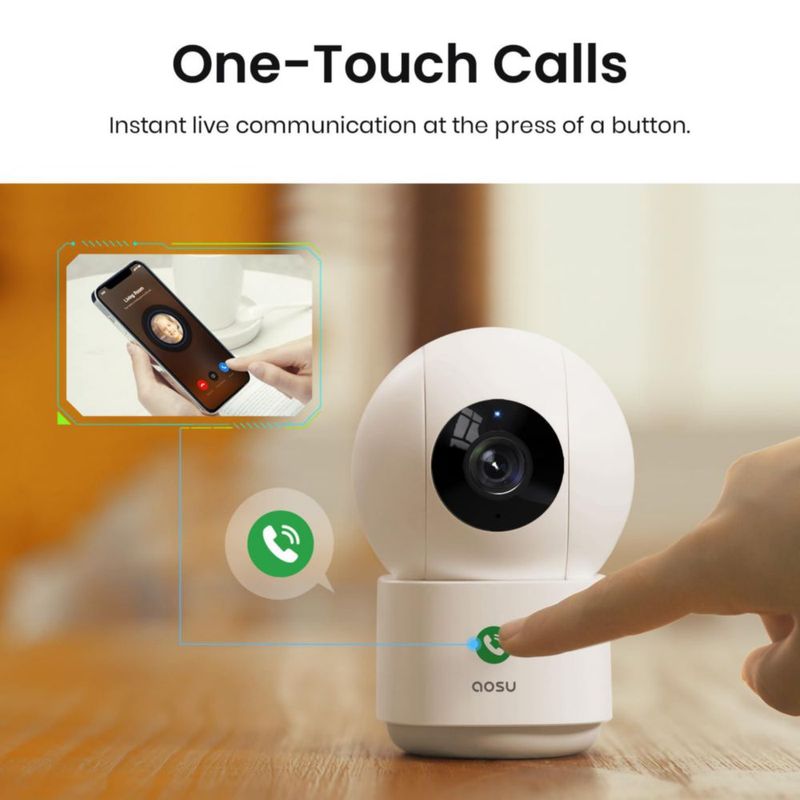 Cámara de seguridad AOSU 4 MP 25 K monitor para bebés WiFi 360° paquete de 2