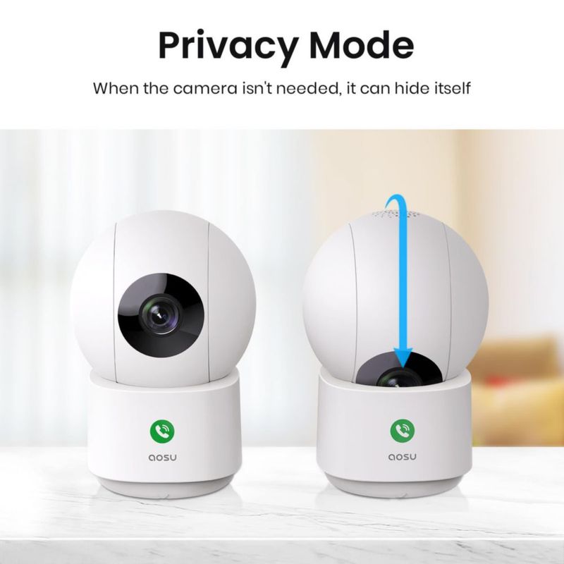 Cámara de seguridad AOSU 4 MP 25 K monitor para bebés WiFi 360° paquete de 2