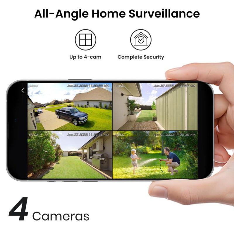 Complemento de cámara AOSU 2K para WirelessCam/SolarCam HomeBase