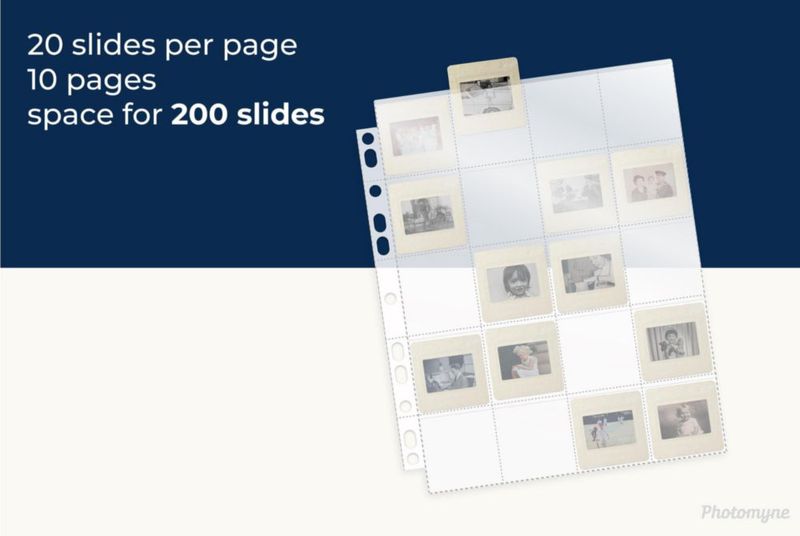 Páginas de foto PHOTOMYNE pack de 10 capacidad para 200 diapositivas