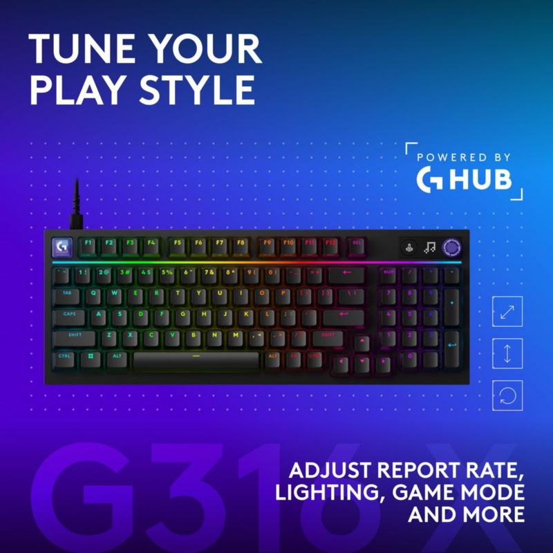 Teclado Logitech G G316 X 98 % Lineal Negro