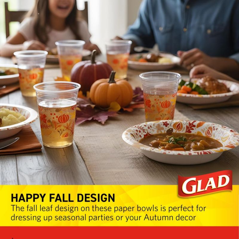 Tazones de papel Glad 473 ml paquete de 50 diseño de otoño