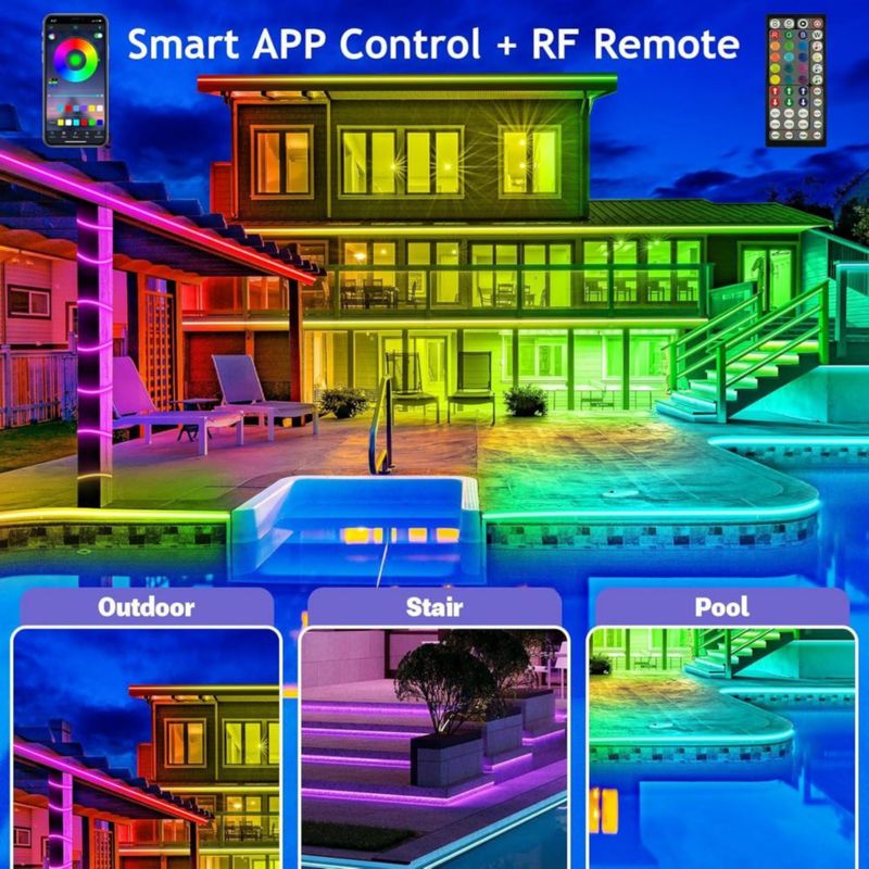 Tira LED AILBTON 61 m Impermeable RGB Bluetooth
