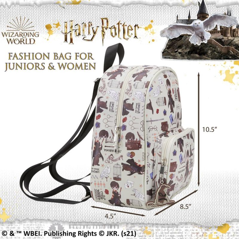 Mochila Harry Potter 27 cm con estampado de iconos de Hogwarts
