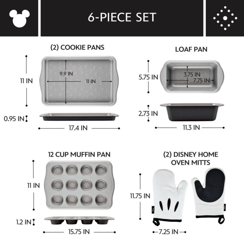 Juego de Utensilios para Hornear Farberware 6 piezas Disney Mickey negro
