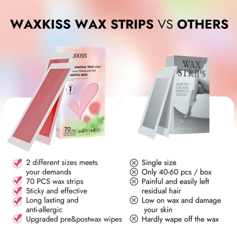 Bandas depilatorias Waxkiss Gentle 70 unidades kit de depilación