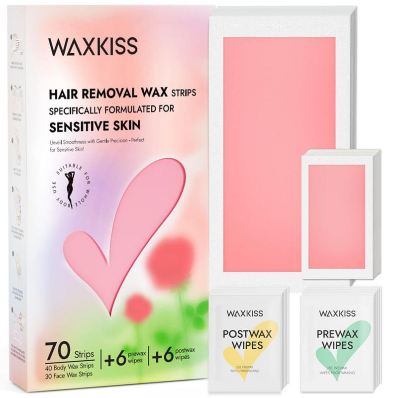 Bandas depilatorias Waxkiss Gentle 70 unidades kit de depilación