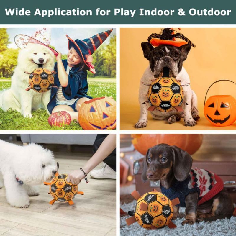 Pelota de fútbol QDAN de juguete para perros de tamaño mediano diseño de Halloween