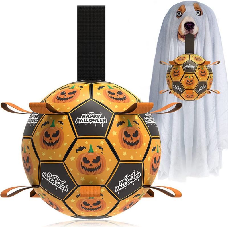 Pelota de fútbol QDAN de juguete para perros de tamaño mediano diseño de Halloween
