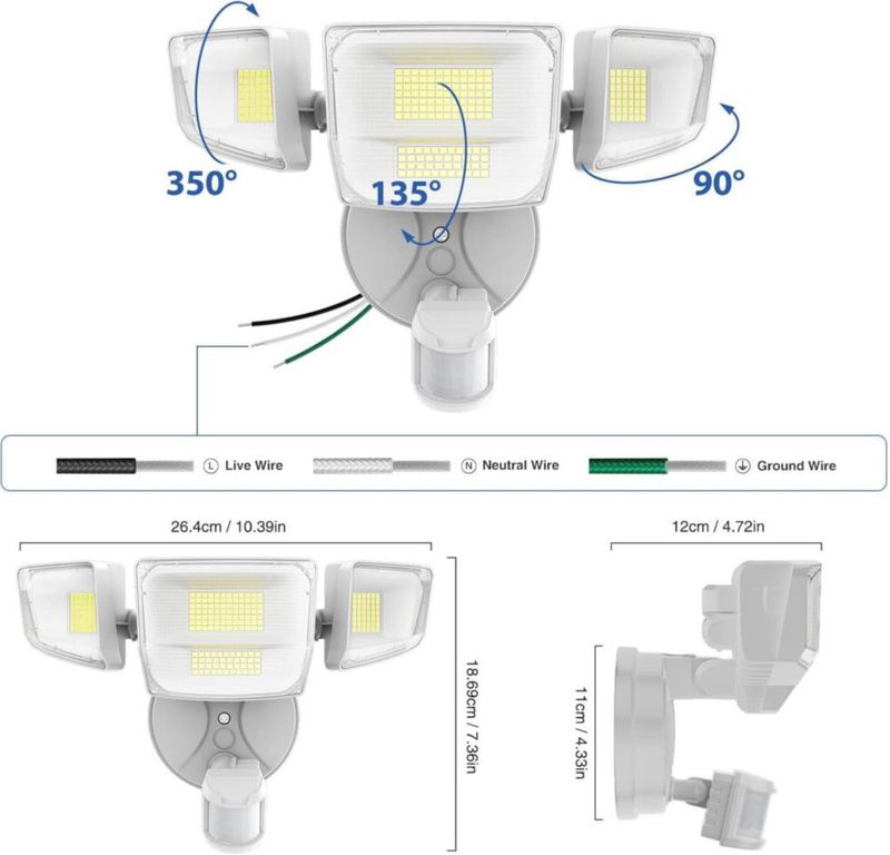 Luz de Inundación Onforu con Sensor de Movimiento 10.000 lm 110 V