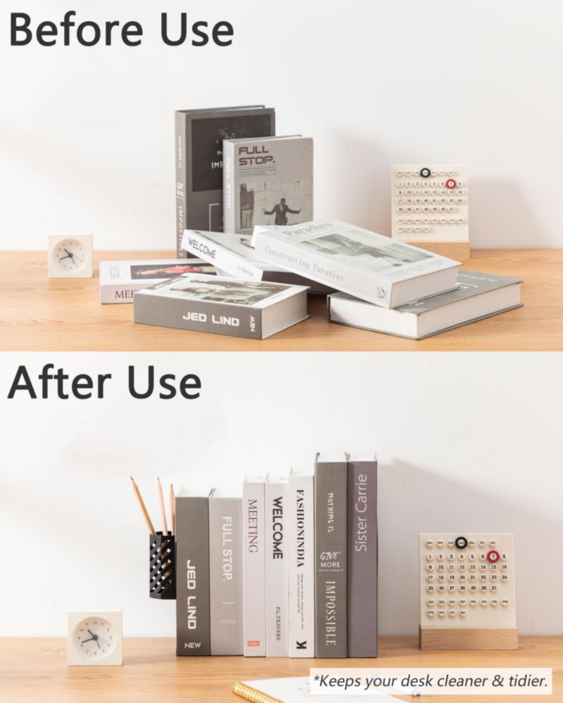 Porta libros Kingsmile ajustable de metal negro con soporte para bolígrafos
