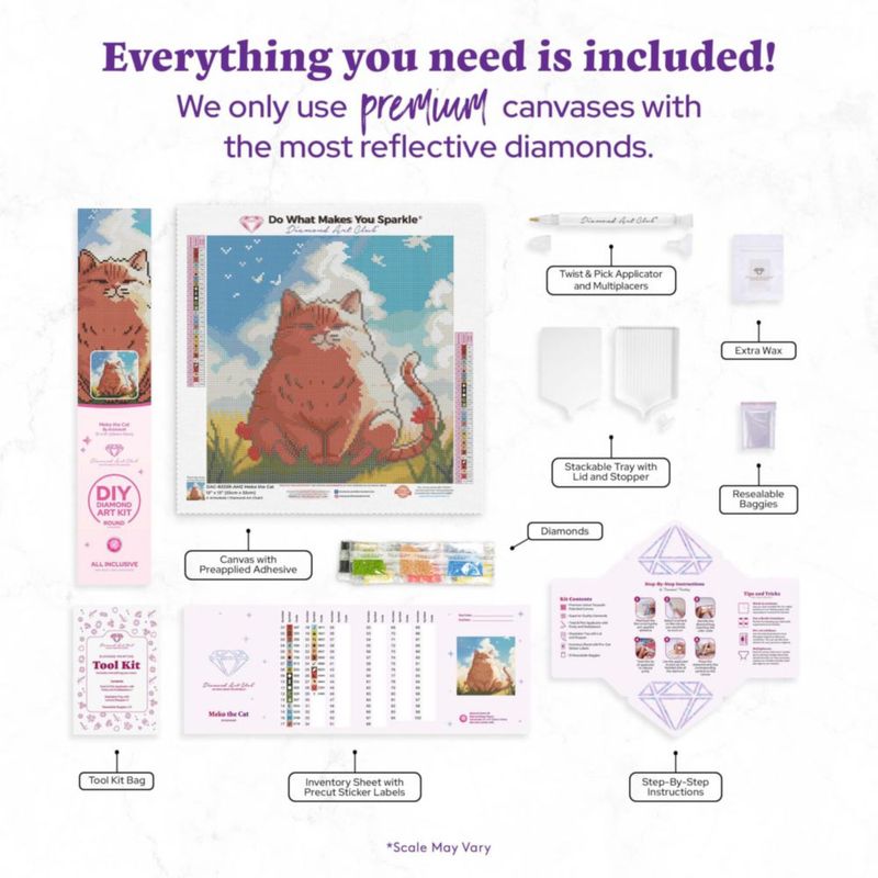 Kit de Arte con Diamantes DIAMOND ART CLUB Meko el Gato