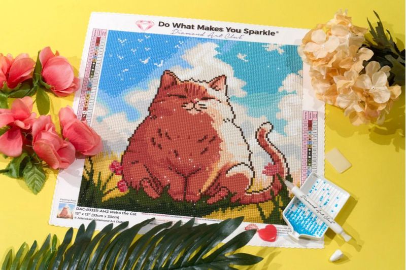 Kit de Arte con Diamantes DIAMOND ART CLUB Meko el Gato
