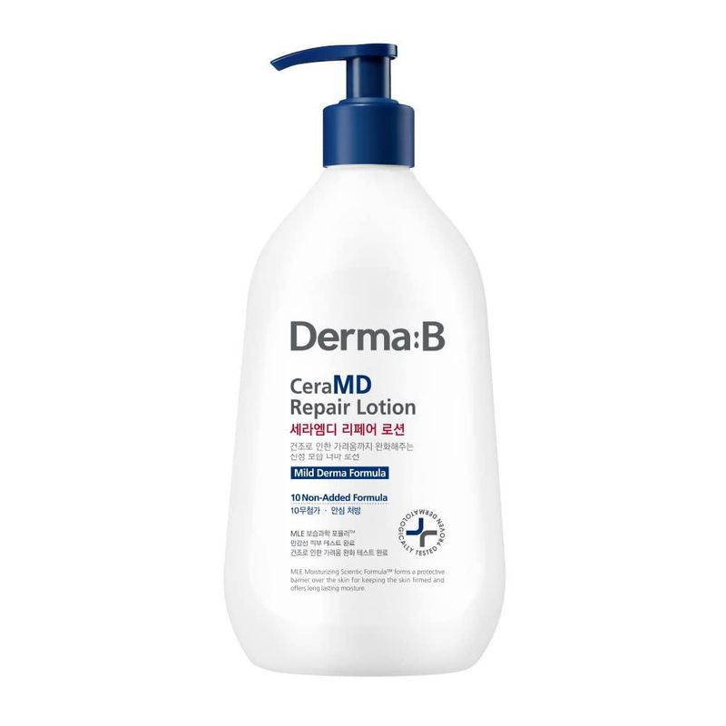 Crema hidratante corporal Derma B CeramD loción reparadora 400 ml sin perfume