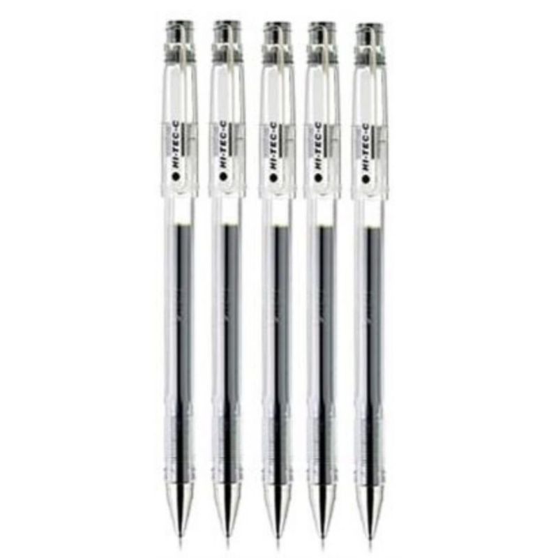 Juego de 5 bolígrafos de gel PILOT Hi‑Tec‑C 05 mm negro