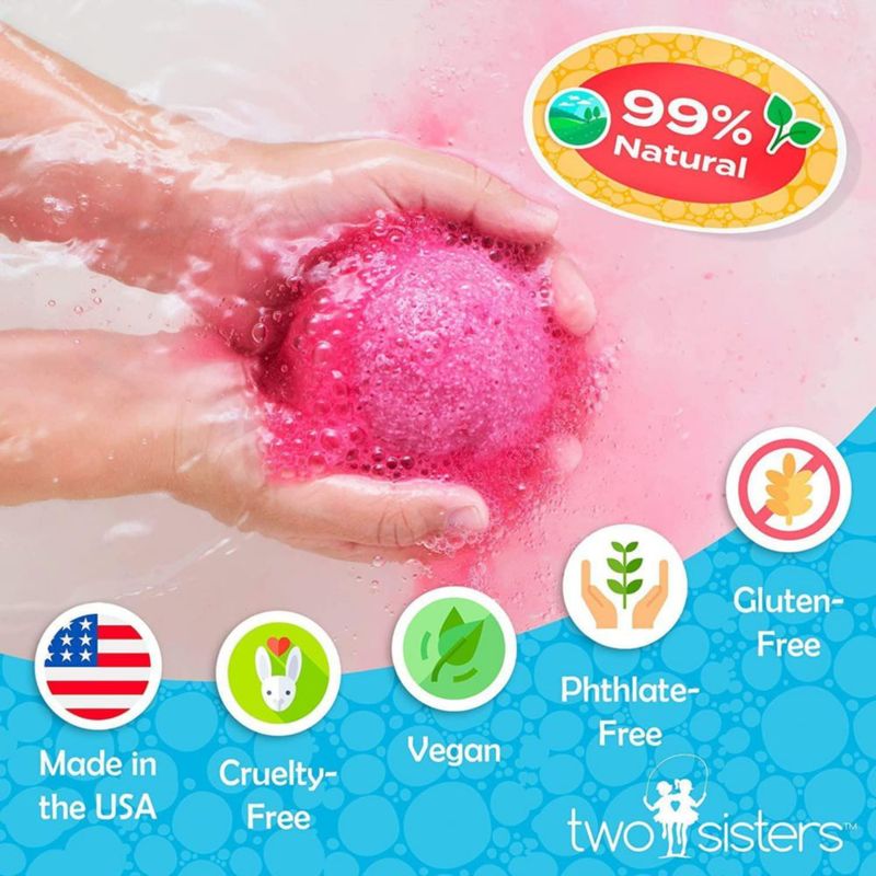 Bombas de baño Two Sisters Unicorn con juguetes sorpresa (paquete de 6)