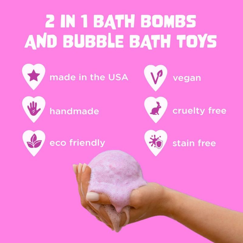 Bombas de baño Two Sisters Unicorn con juguetes sorpresa (paquete de 6)