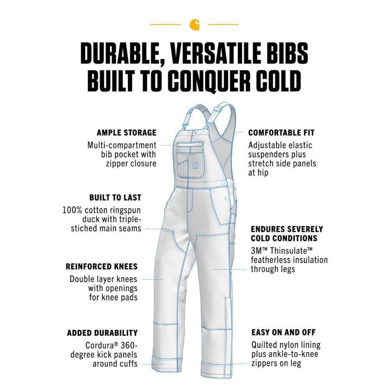Overoles Carhartt para mujer talla grande corta color marrón oscuro