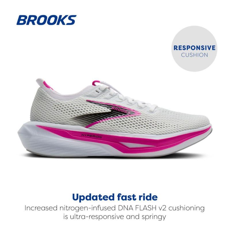Zapatilla de running Brooks Hyperion 3 blanca/rosa talla 7 (mediana)
