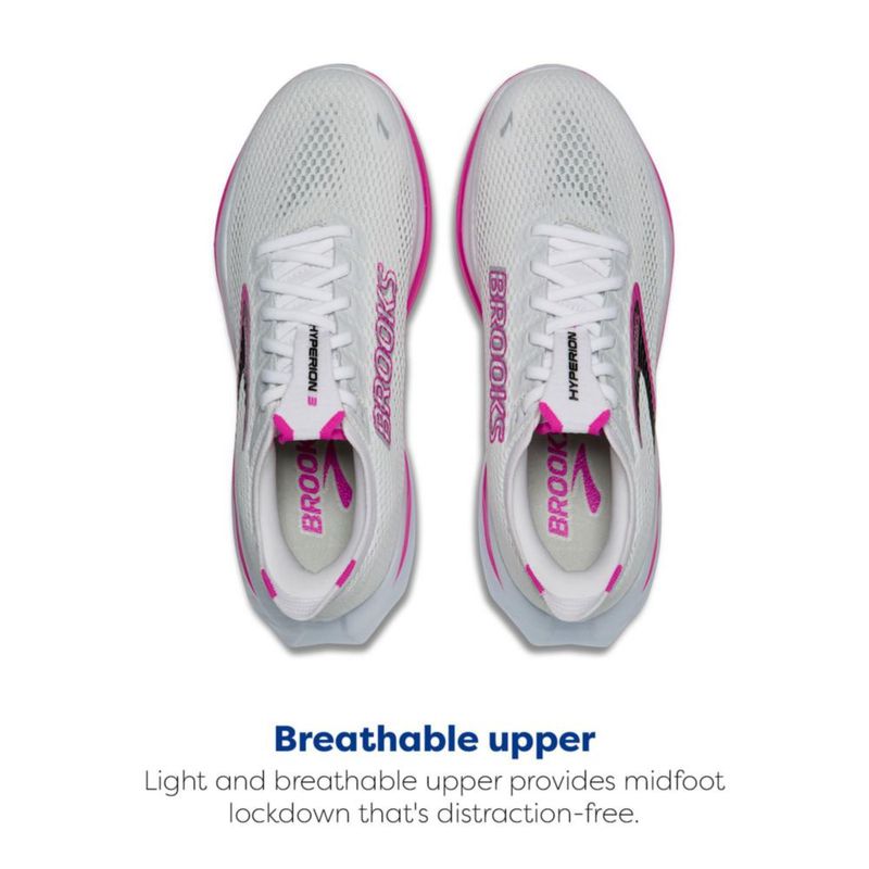 Zapatilla de running Brooks Hyperion 3 blanca/rosa talla 7 (mediana)