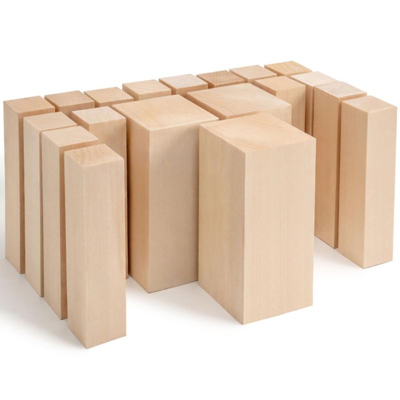 Bloques de madera BeaverCraft BW19 - Juego de 19 piezas sin terminar