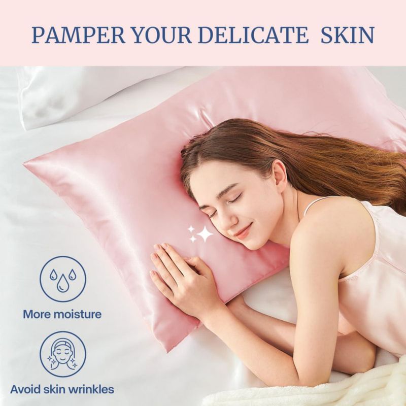 Funda de almohada BEDELITE 51x76 cm Rosa 2 unidades Satén