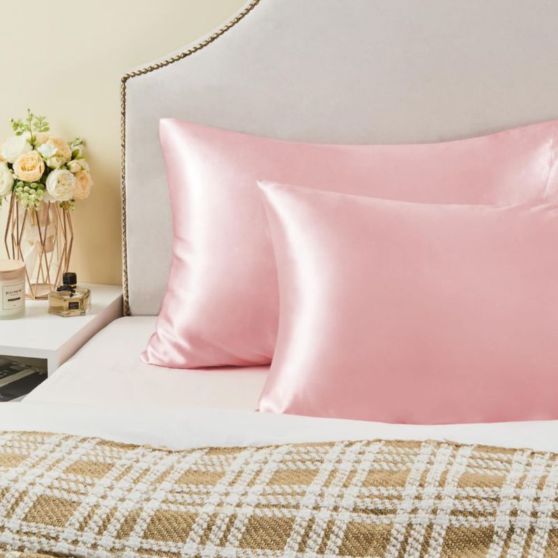 Funda de almohada BEDELITE 51x76 cm Rosa 2 unidades Satén