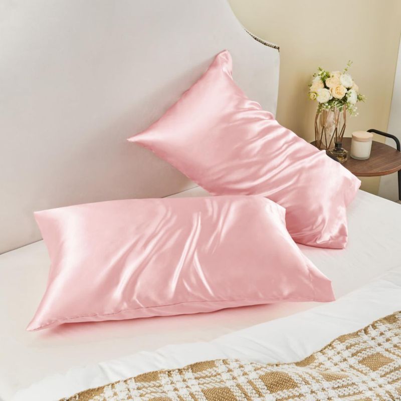 Funda de almohada BEDELITE 51x76 cm Rosa 2 unidades Satén