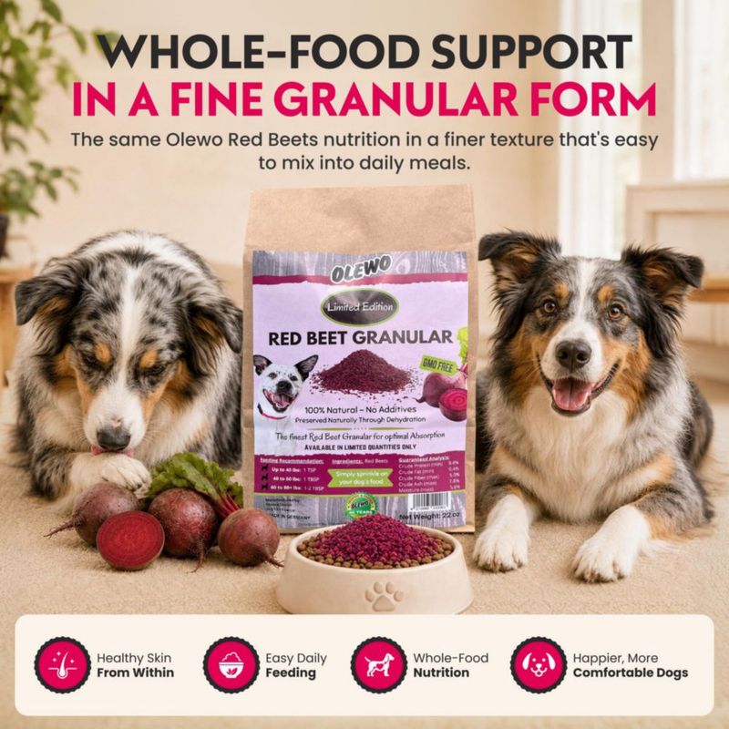 Suplemento Granulado para Alimento de Perro Olewo Remolacha Roja 623 g Piel y Pelaje