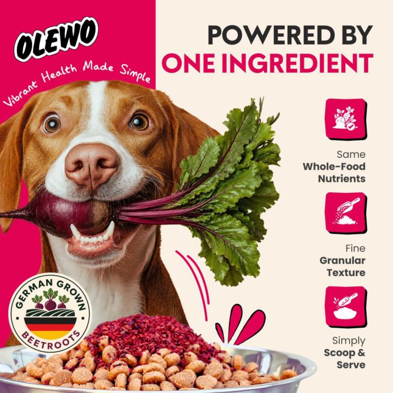 Suplemento Granulado para Alimento de Perro Olewo Remolacha Roja 623 g Piel y Pelaje