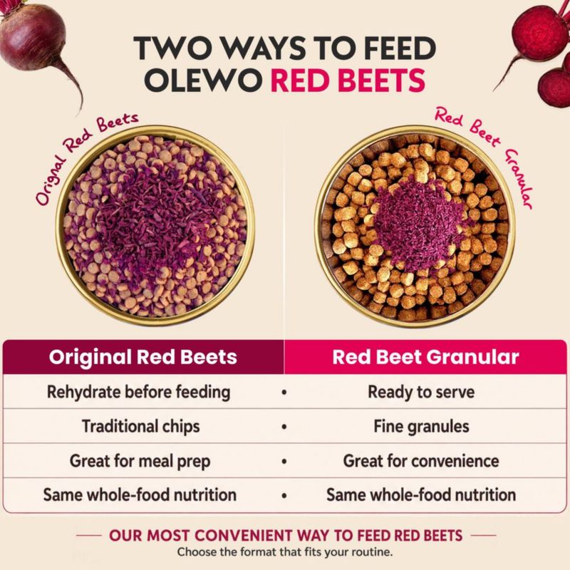 Suplemento Granulado para Alimento de Perro Olewo Remolacha Roja 623 g Piel y Pelaje