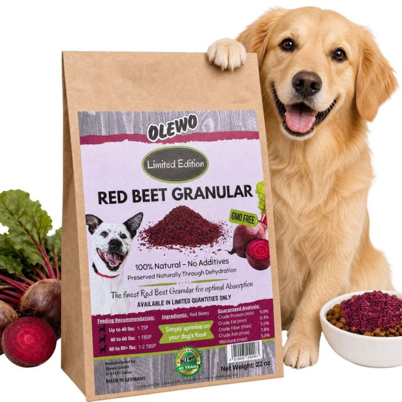 Suplemento Granulado para Alimento de Perro Olewo Remolacha Roja 623 g Piel y Pelaje
