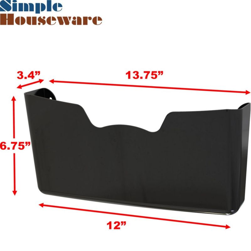 Porta archivos Simple Houseware pack de 3 negro
