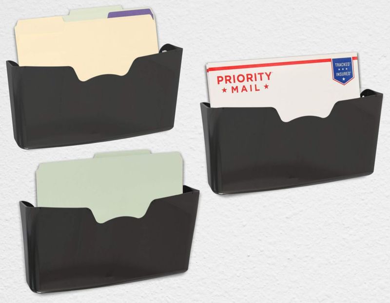 Porta archivos Simple Houseware pack de 3 negro