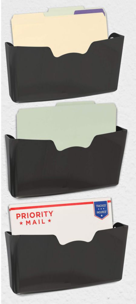Porta archivos Simple Houseware pack de 3 negro