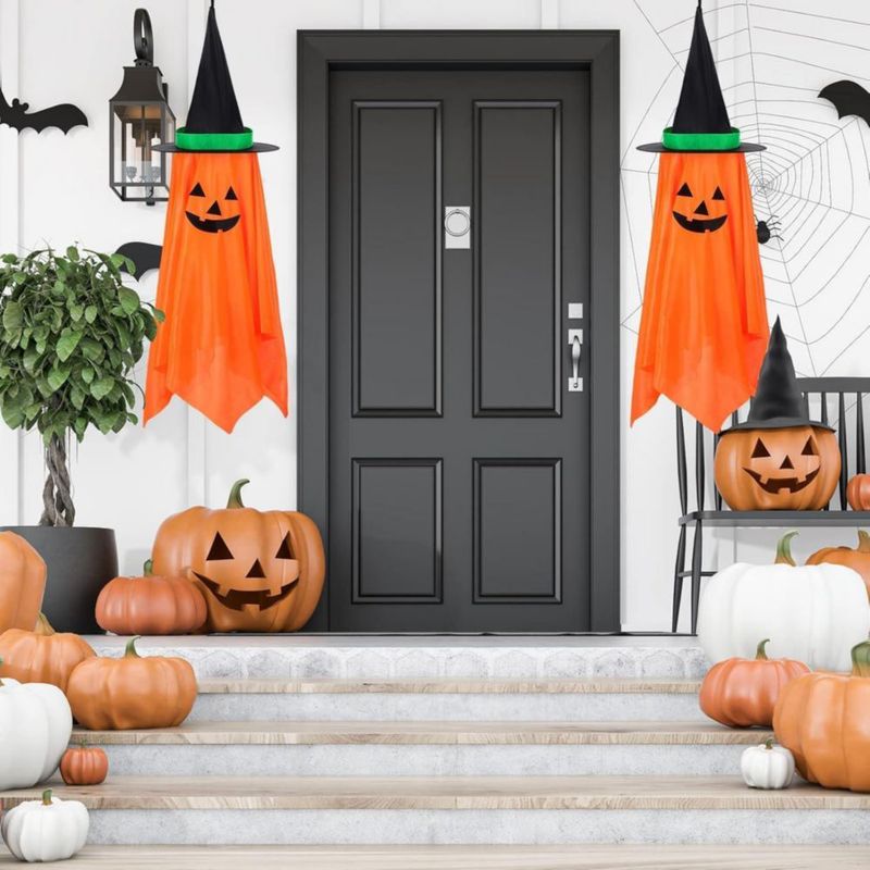 Decoración colgante de calabaza EVERDAZZ 2 unidades reutilizable para exteriores