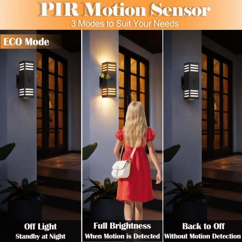 Lámparas de pared wowlite con sensor de movimiento – Pack de 2 sensor crepúsculo‑amanecer