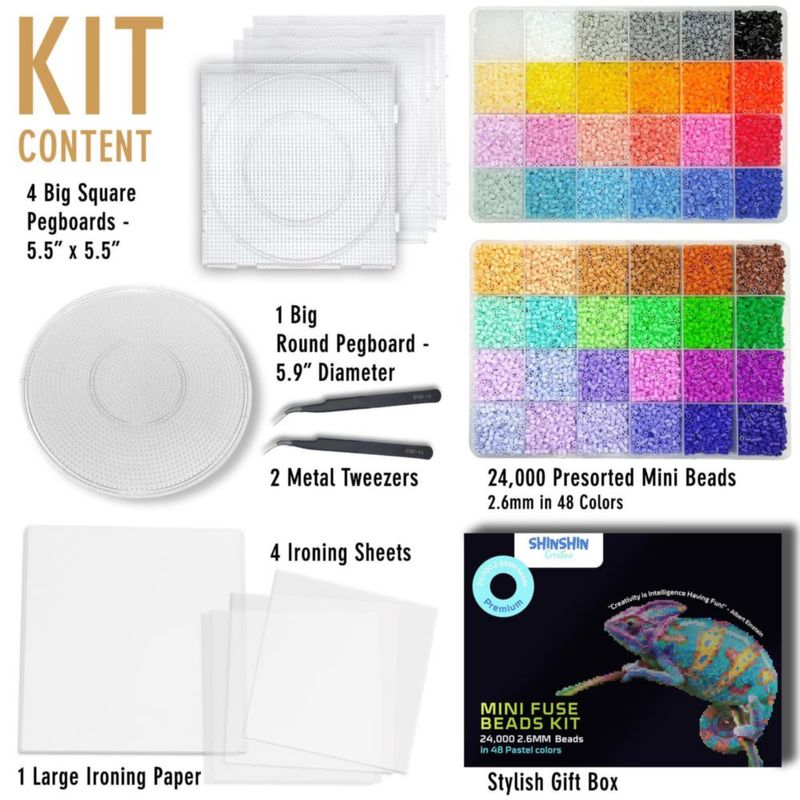 Cuentas de fusible Shinshin Creation 24.000 piezas 26 mm 48 colores