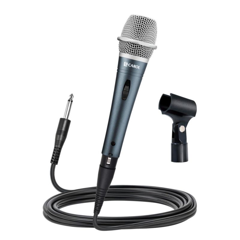 Micrófono de Karaoke con Cable de 45 m CAROL Edur-916S Plateado