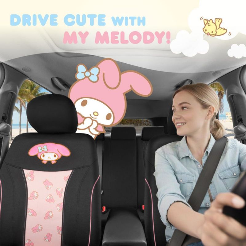 Cubiertas de Asiento Delantero My Melody y Cobertor de Volante – Carbella