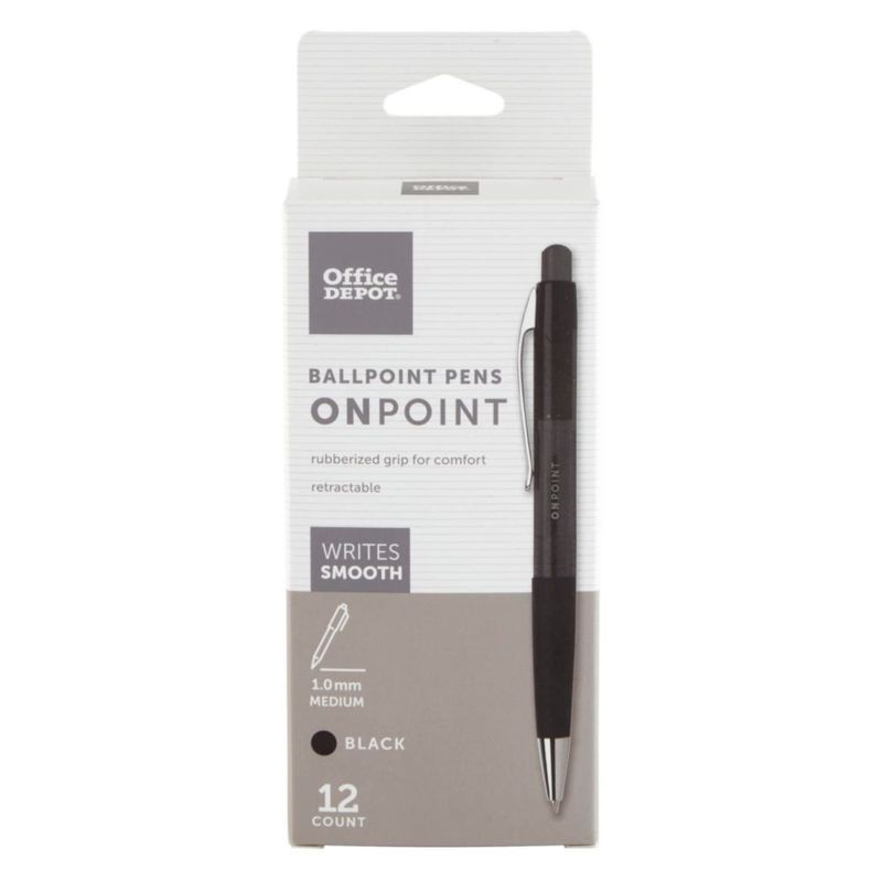 Bolígrafos de bola FORAY 10 mm negro (paquete de 12)