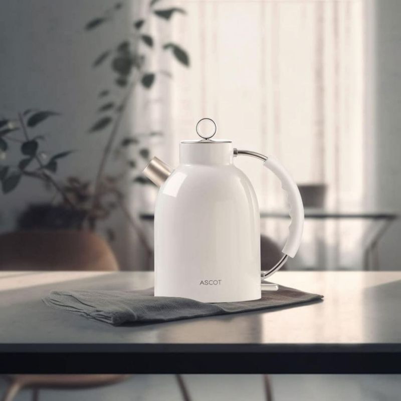 Hervidor eléctrico ASCOT Retro 1.5L 1500W de acero inoxidable blanco