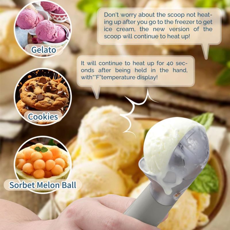 Cuchara para comida FrostJoy eléctrica calentada 2 onzas impermeable gris
