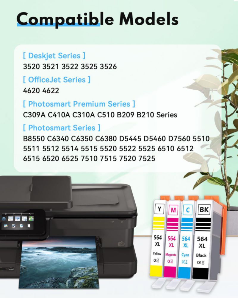 Cartuchos de tinta LOMENTICS 564XL (paquete de 4) (CMYK)